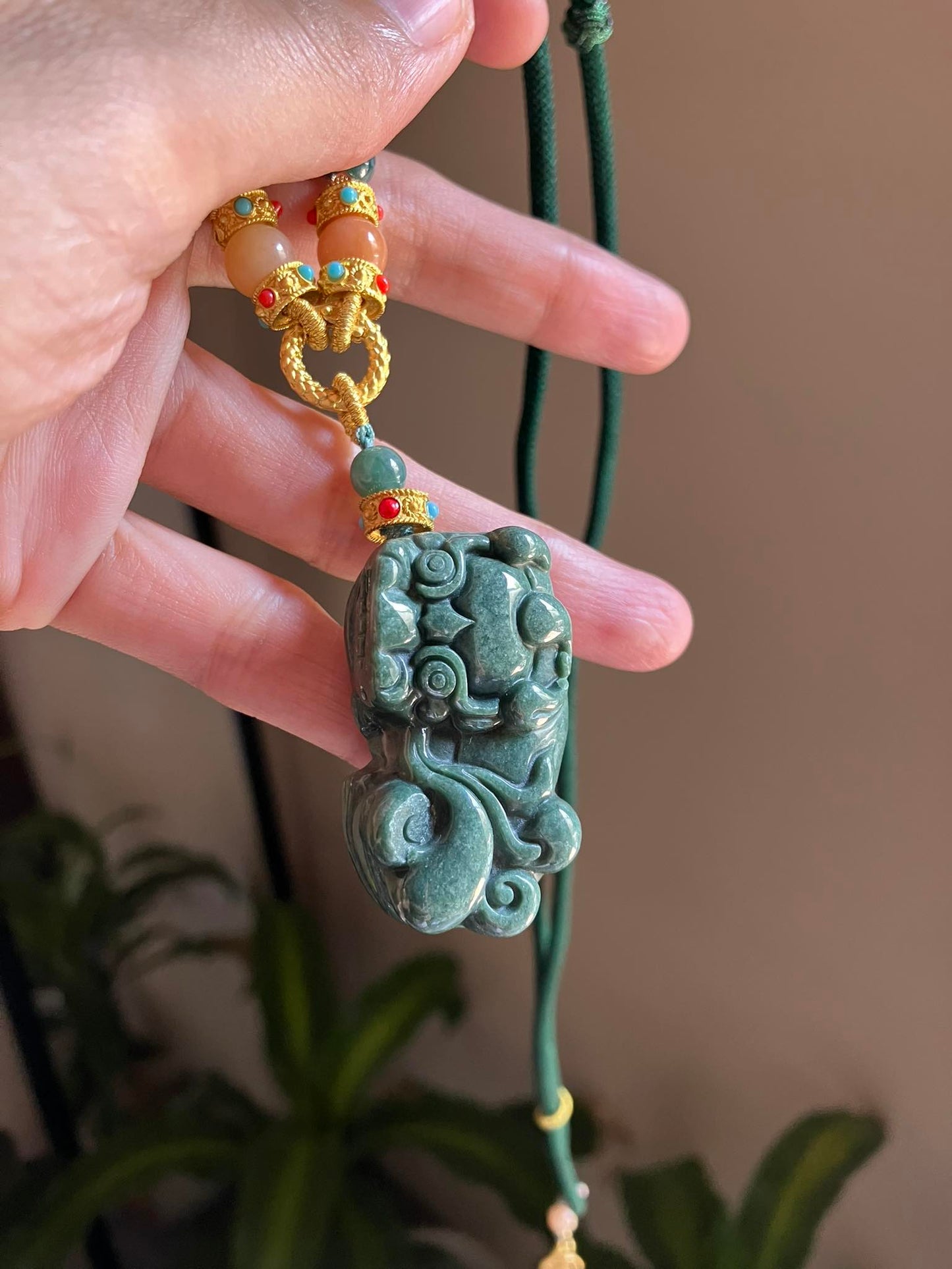 Imperial Nephrite Jade Pixiu Pendant Necklace