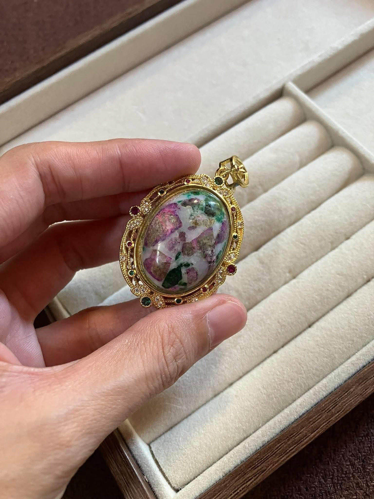 The Imperial Garden: Ruby Zoisite Statement Pendant