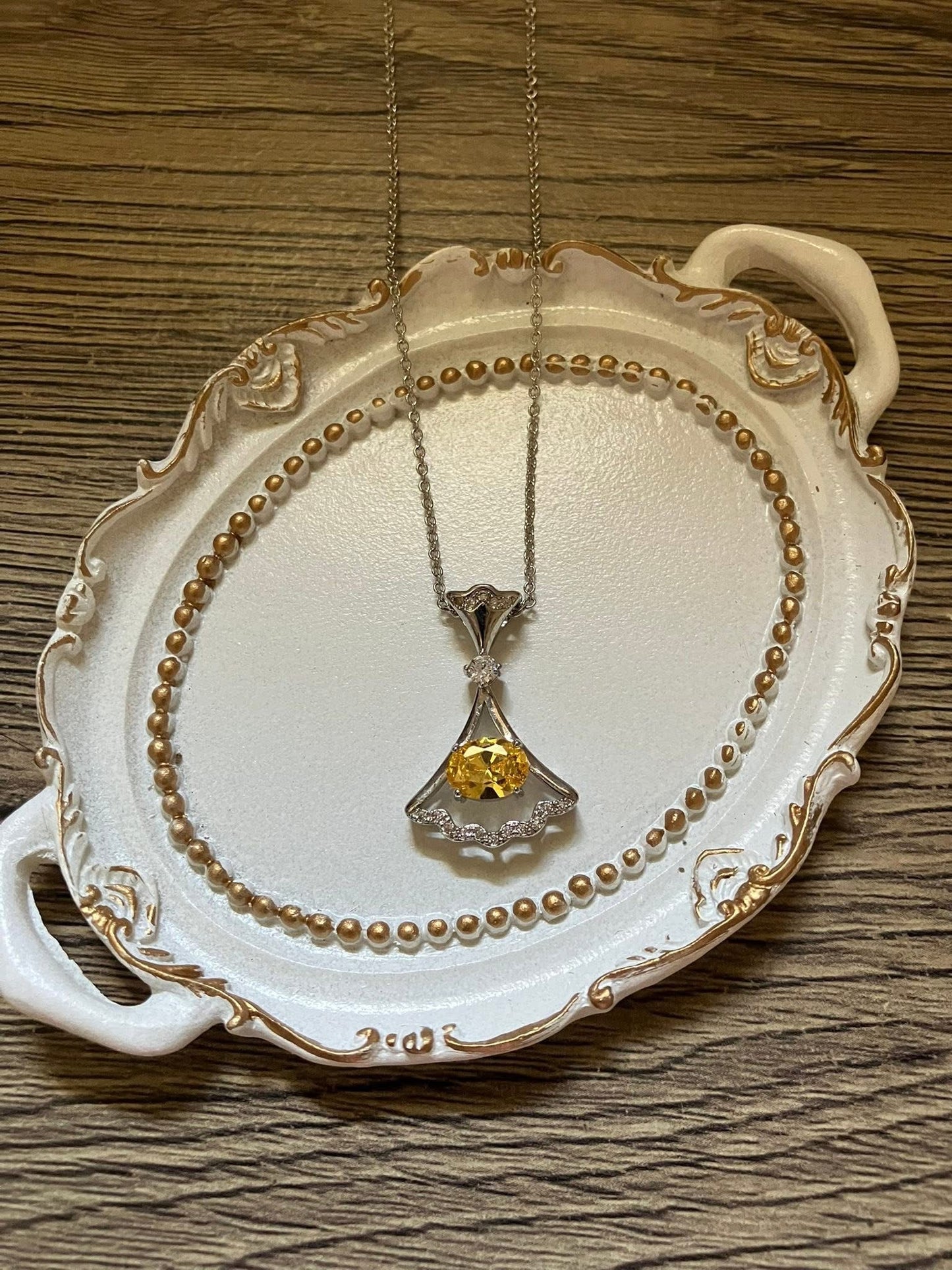 Citrine Fan Necklace