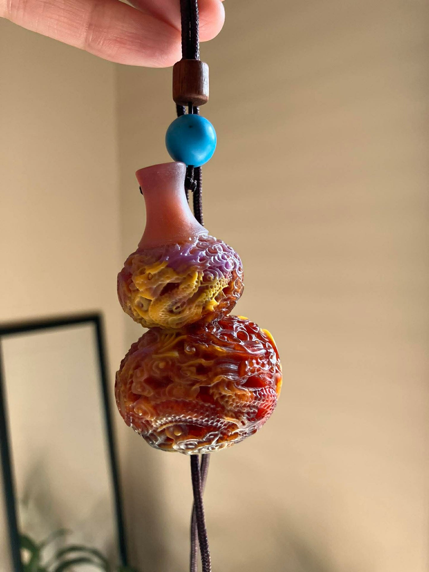 Ambergris Dragon Hulu Gourd Talisman