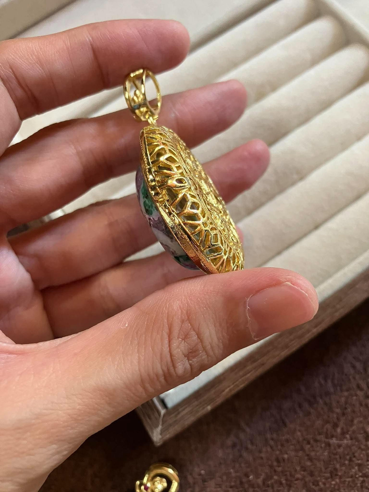 The Imperial Garden: Ruby Zoisite Statement Pendant