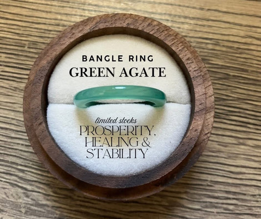 Green Agate Bangle Ring