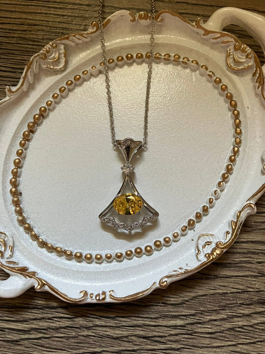 Citrine Fan Necklace