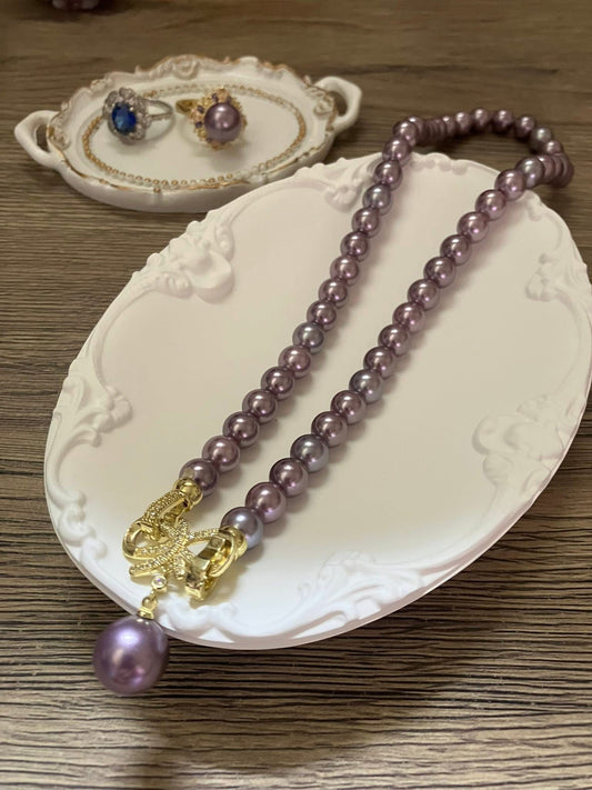 AAA South Sea Purple Pearl Necklace