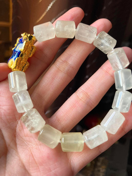 Lemon Citrine Barrel Dragon Pixiu Bracelet